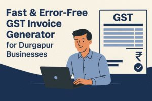 Create fast and accurate GST invoices with a smart invoice generator in Durgapur. Save time, avoid errors, and manage all bills easily.
